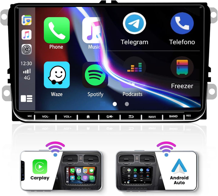 Hikity 9 Zoll Touchscreen Android Autoradio für VW Golf 5 Golf 6 Passat Polo Tiguan Caddy mit CarPla