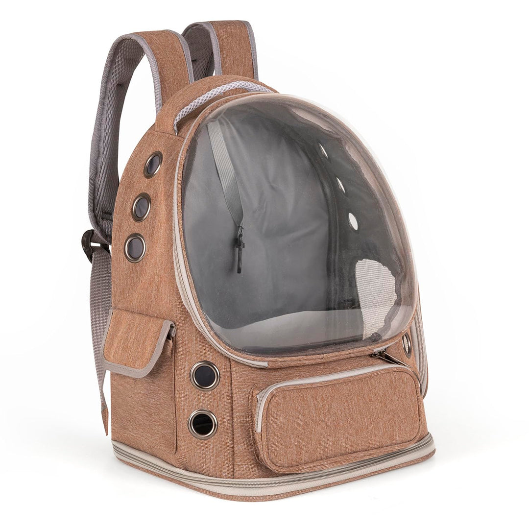 Haustier Rucksäcke Tragetasche Katzenrucksack Hunderucksack Für Reisen, Braun 42 × 34 × 27 cm Braun,