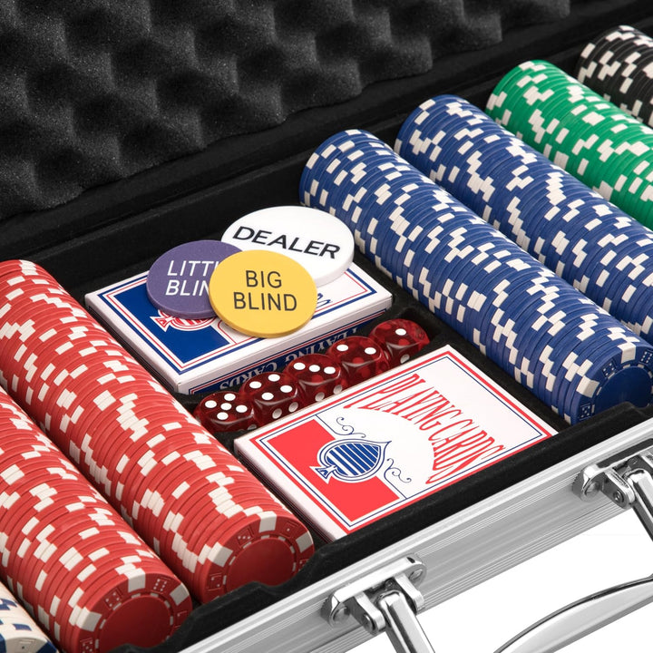MUWO "All In Pokerkoffer-Set mit 300 Chips oder mit 500 Chips Casino Komplettset im praktischem Aluk
