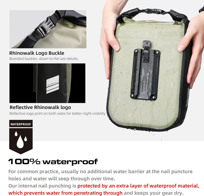 Rhinowalk Fahrrad Gepäckträgertasche Wasserdicht 4/6L Vorne Fahrradtasche für Gepäckträger mit Schul