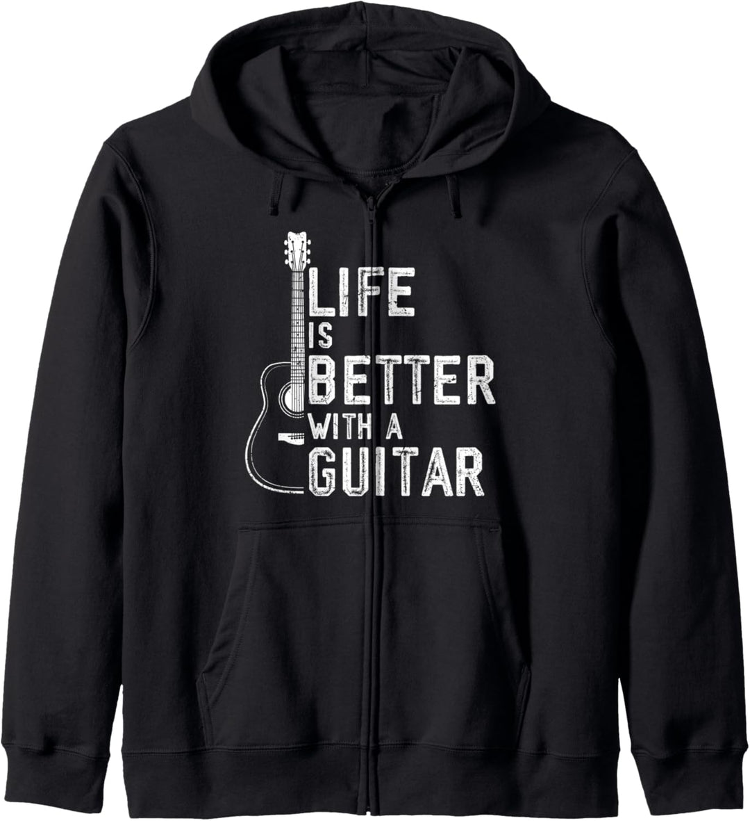 Das Leben Ist Besser Mit Gitarre lustiges Gitarrenspieler Kapuzenjacke