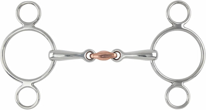 Shires Two Ring Copper Lozenge Gag Bit S/Stahl 5.5", S/Stahl 5.5"