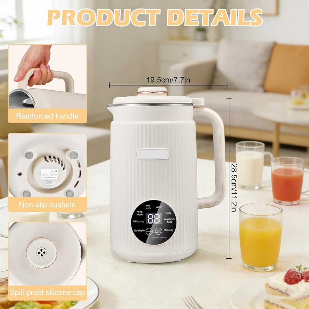 Nussmilchmaschine, 1200ml Automatische Sojamilch Maschine mit Selbstreinigung, 8-in-1 Pflanzenmilchb