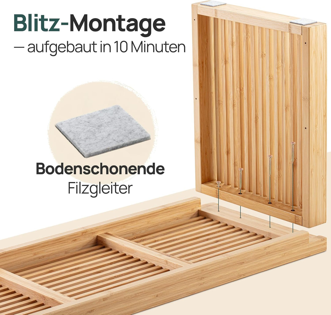 Bambus Schuhschrank - Schuhbank - Sitzbank mit Stauraum - Schuhregal Holz | BAM BOO BOX Schuhbank mi