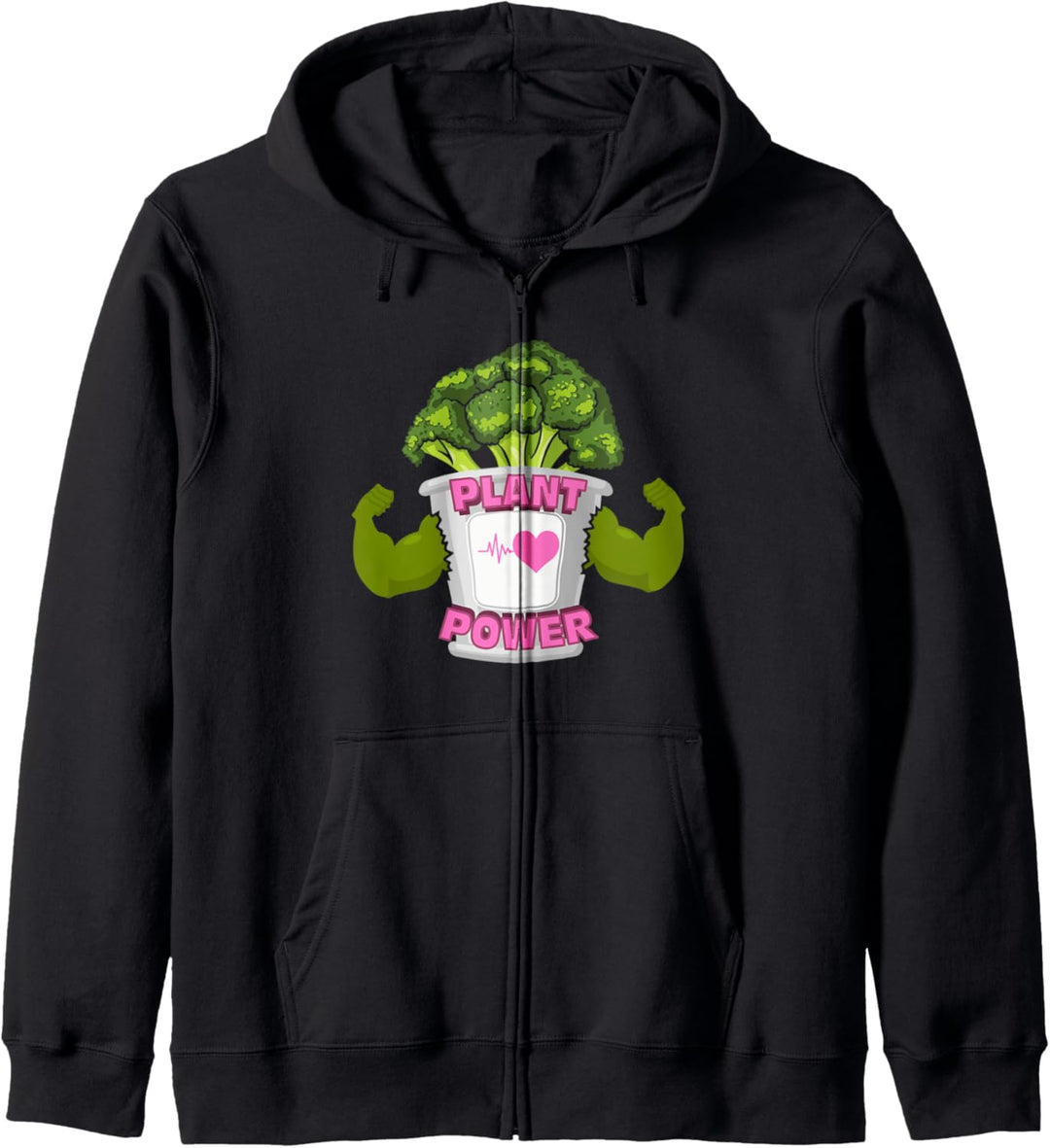 Vegan Vegetarian Plant Based Diet Broccoli Plant Power Kapuzenjacke