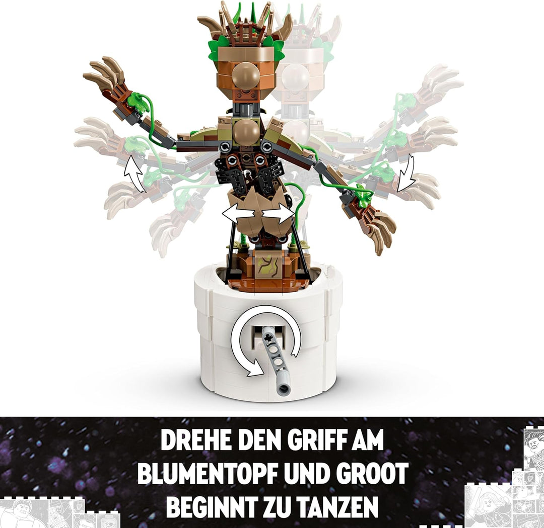 LEGO Marvel Tanzender Groot, animierte Minifigur eines Charakters aus Guardians of The Galaxy, inter