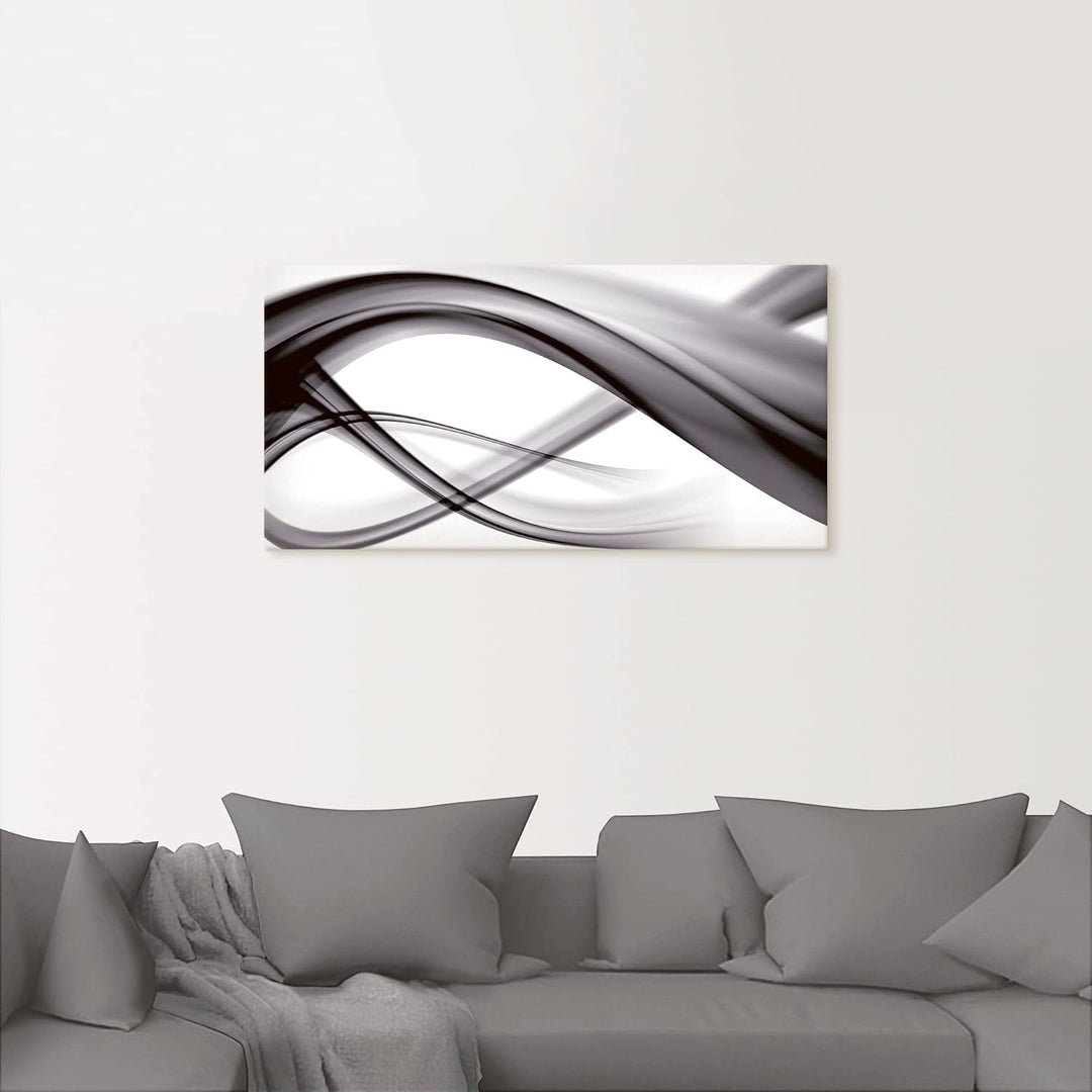 ARTland Leinwandbilder Wandbild Bild auf Leinwand 60x30 cm Abstrakte Bilder Gegenstandslos S7KQ Schw