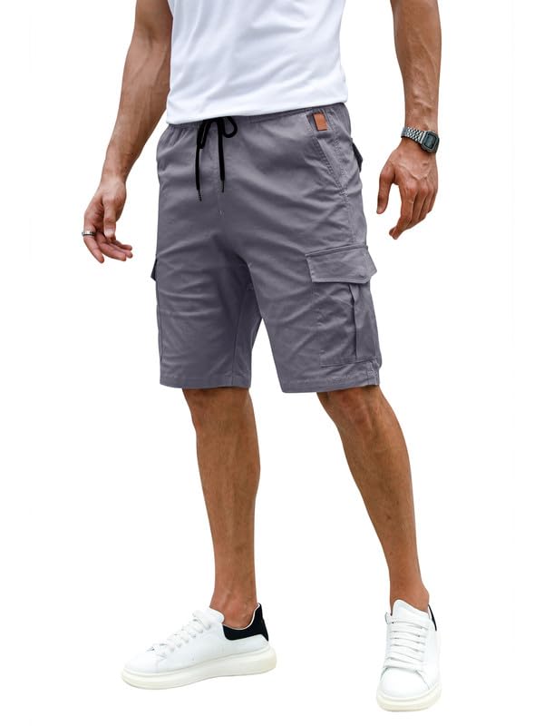 Elegancity Kurze Hosen Herren Cargo Shorts Sommer Freizeithose Kurze Elastische Taille Chino Shorts