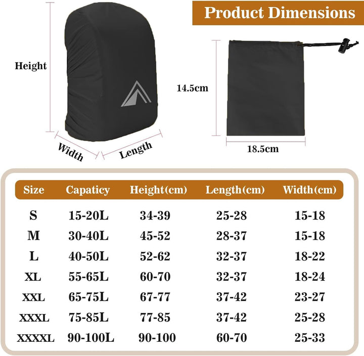 Regenschutz für Rucksäcke, Schultaschen, wasserdichter Rucksack-Regenschutz mit pyramidenförmigem Re