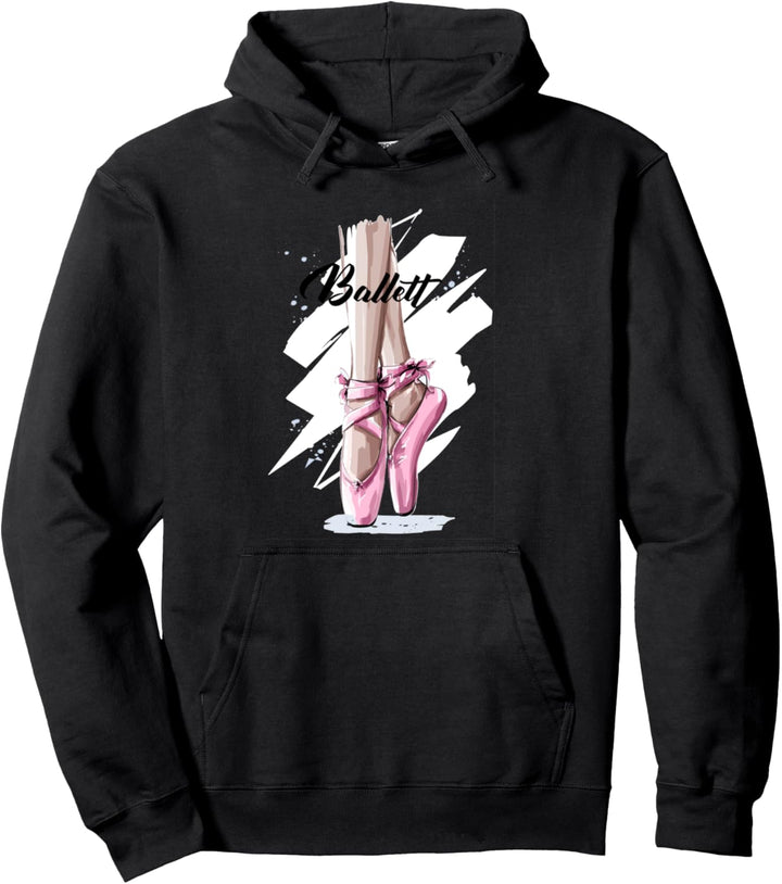 Ballerina Ballettschläppchen in Wasserfarben Ballerinas rosa Pullover Hoodie