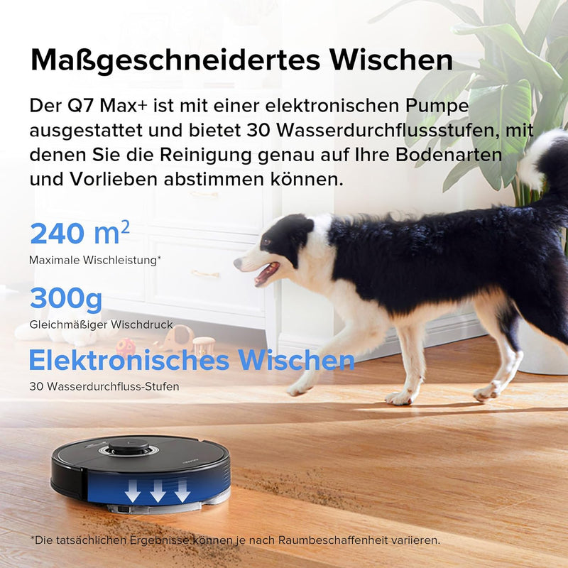 roborock Q7 Max+ Saugroboter mit Absaugstation, Vollgummibürste, 4200Pa Saugkraft, Staubsauger Wisch