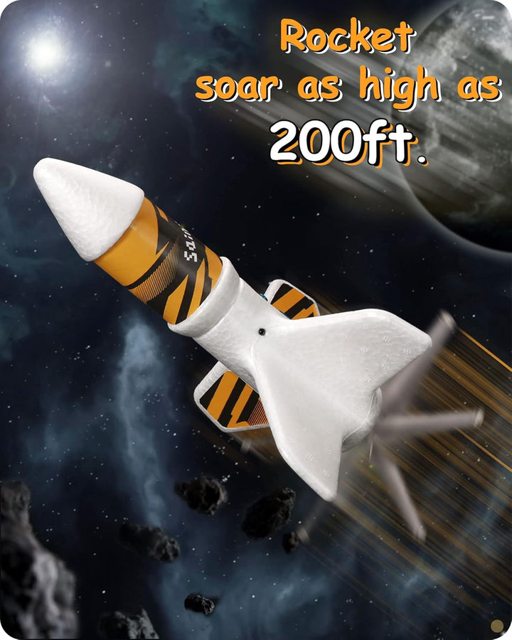 SainSmart Jr. Rakete Spielzeug – Motorisierte Rakete mit Fallschirm, Start bis zu 61 Meter, Outdoor-
