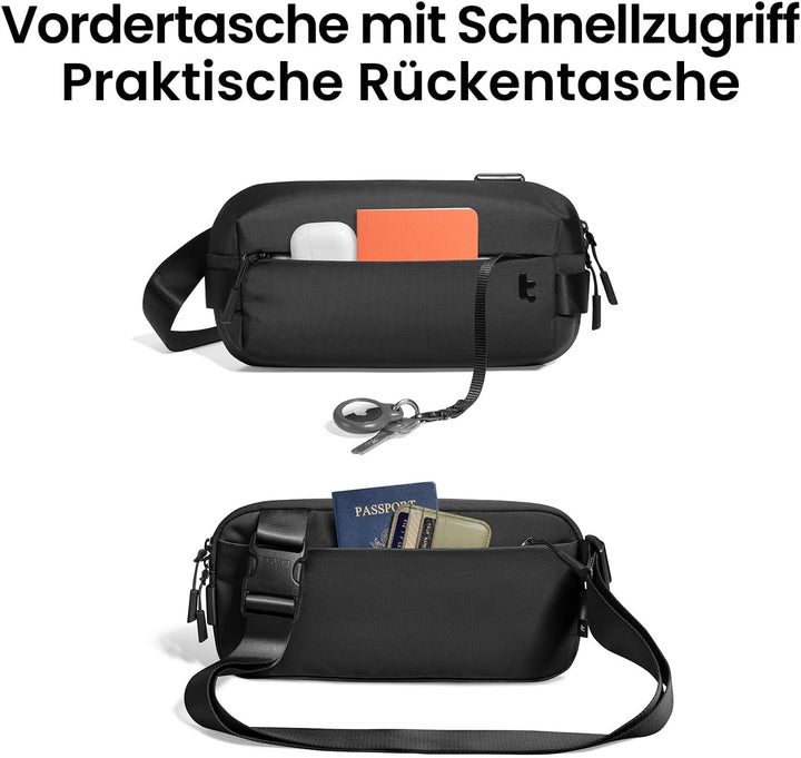 tomtoc Kompakt Sling Bag, 4L Minimalistisch Brusttasche Umhängetasche Schultertasche für Herren und
