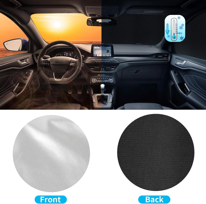 Externe Thermo Scheibenabdeckung passend für VW T4, Luxus Silber Wrap Windschutzscheibenabdeckung, F