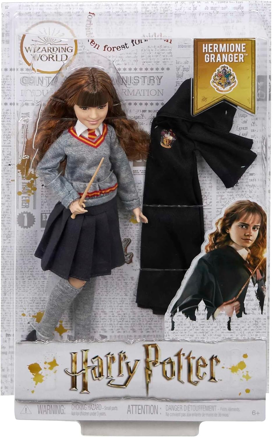 HARRY POTTER Hermine Granger - Hogwarts-Uniform, Gryffindor-Robe und personalisierter Zauberstab für
