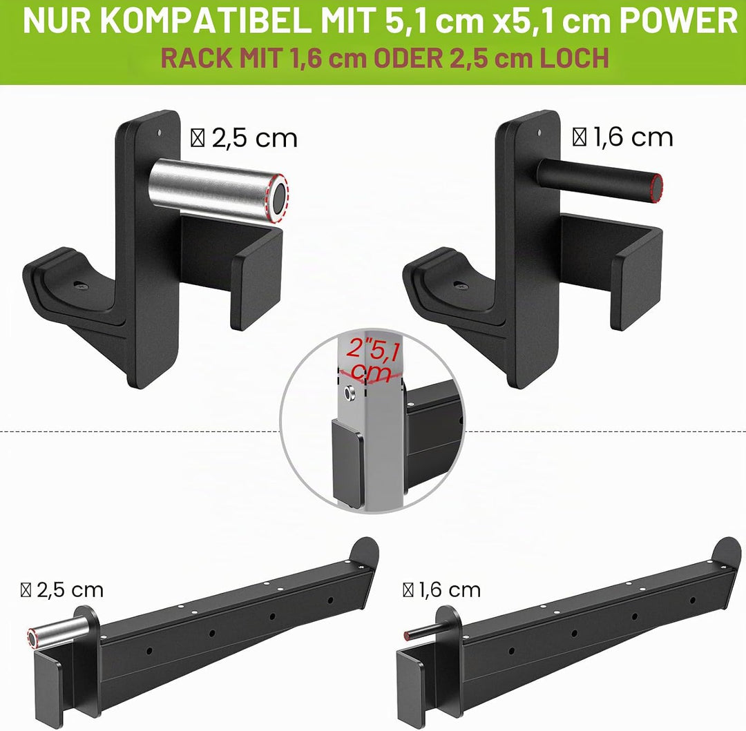 Kipika Sicherheits-Spotter-Arme für 5,1 x 5,1 cm und 7,6 x 7,6 cm Power-Racks mit 1,6 cm und 2,5 cm