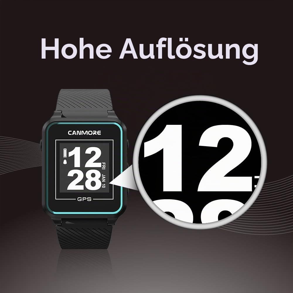 Canmore TW353 Golf-GPS-Uhr, kontrastreiches LCD-Display, leichtes Golfzubehör, Türkis/Schwarz, Türki