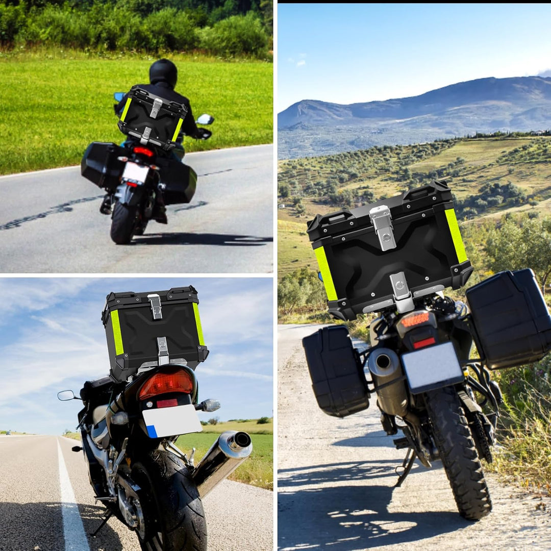 VOKKA Topcase Motorrad, 45L Wasserdicht Topcase für Roller, für Lagerung Helm, Motorradkoffer mit Si