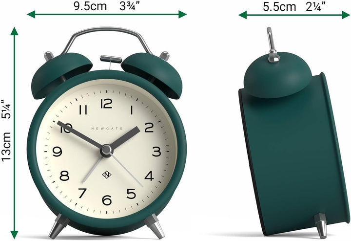 NEWGATE ® Charlie Bell Echo Alarm – Kleiner moderner Nachttischwecker – Schlafzimmerzubehör – Wecker