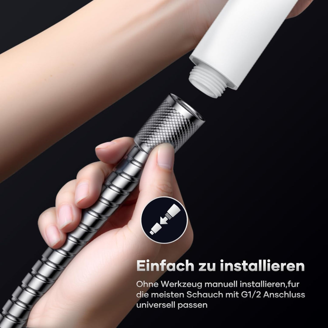 VOXON Duschkopf mit Schlauch 1,6m, Handbrause Duschbrause Gross, Duschkopf Wassersparend Hochdruck,