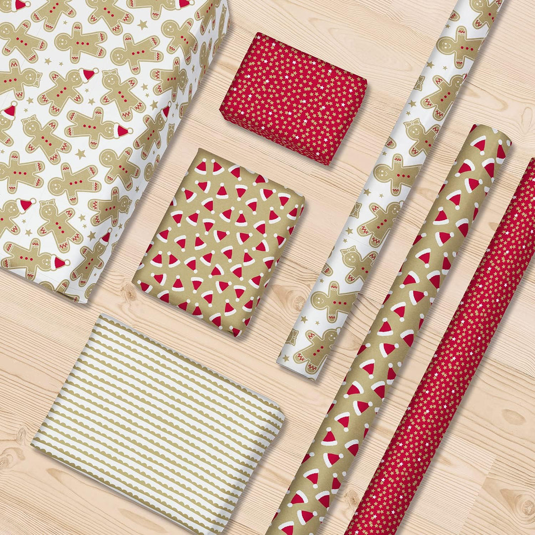 Clairefontaine 223897AMZC - Karton mit 12 Rollen Geschenkpapier Kraft 70g, 2x0,70m, ideal für Weihna