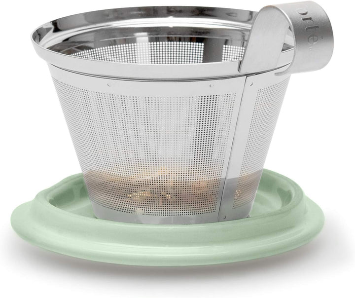Tea Forté Kati Cup Fleur | Becher aus Edelstahl Herausnehmbarer Aufgussbecher | Qualitätsporzellan |