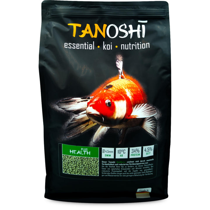 Tanoshi Koifutter - Health Plus 5 kg 4,5mm | Schwimmendes Gesundheits-Koifutter für maximale Verdaul