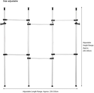 lyrlody Teleskop Garderoben System Regalsystem Kleiderständer Garderobenständer Verstellbares Ordnun