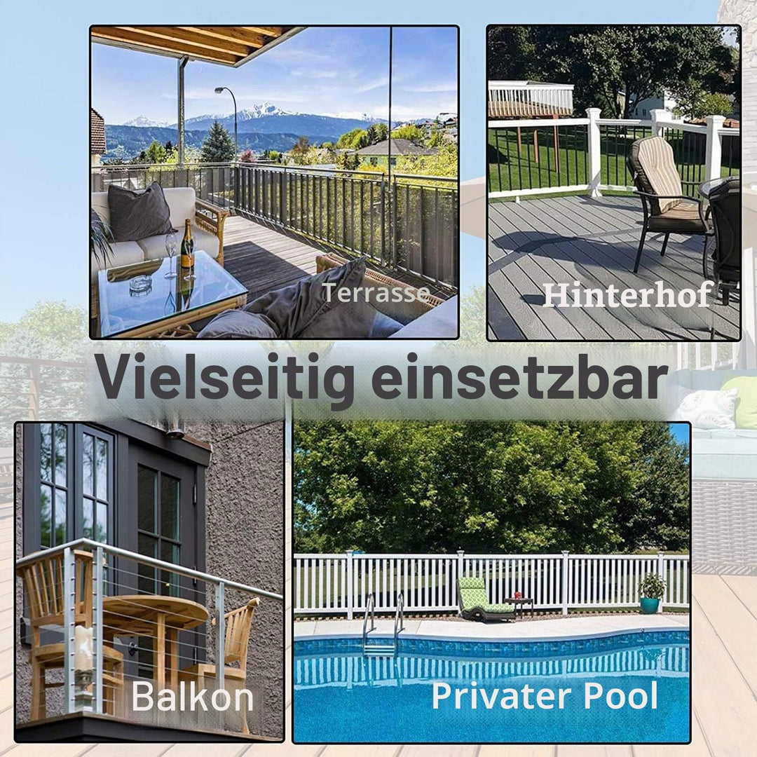 Balkon Windschutz 85cm x 700cm- Balkonbespannung Sichtschutz 100% PrivatsphäRe. Wasserabweisend Sonn