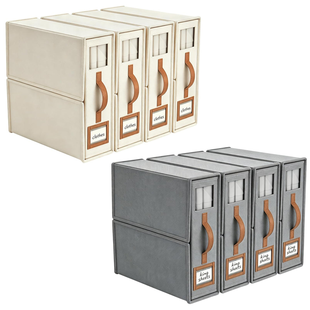 8 Stück Bettwäsche Organizer, Kleiderschrank Organizer mit Griff, Bettlaken Halterung für Bettwäsche