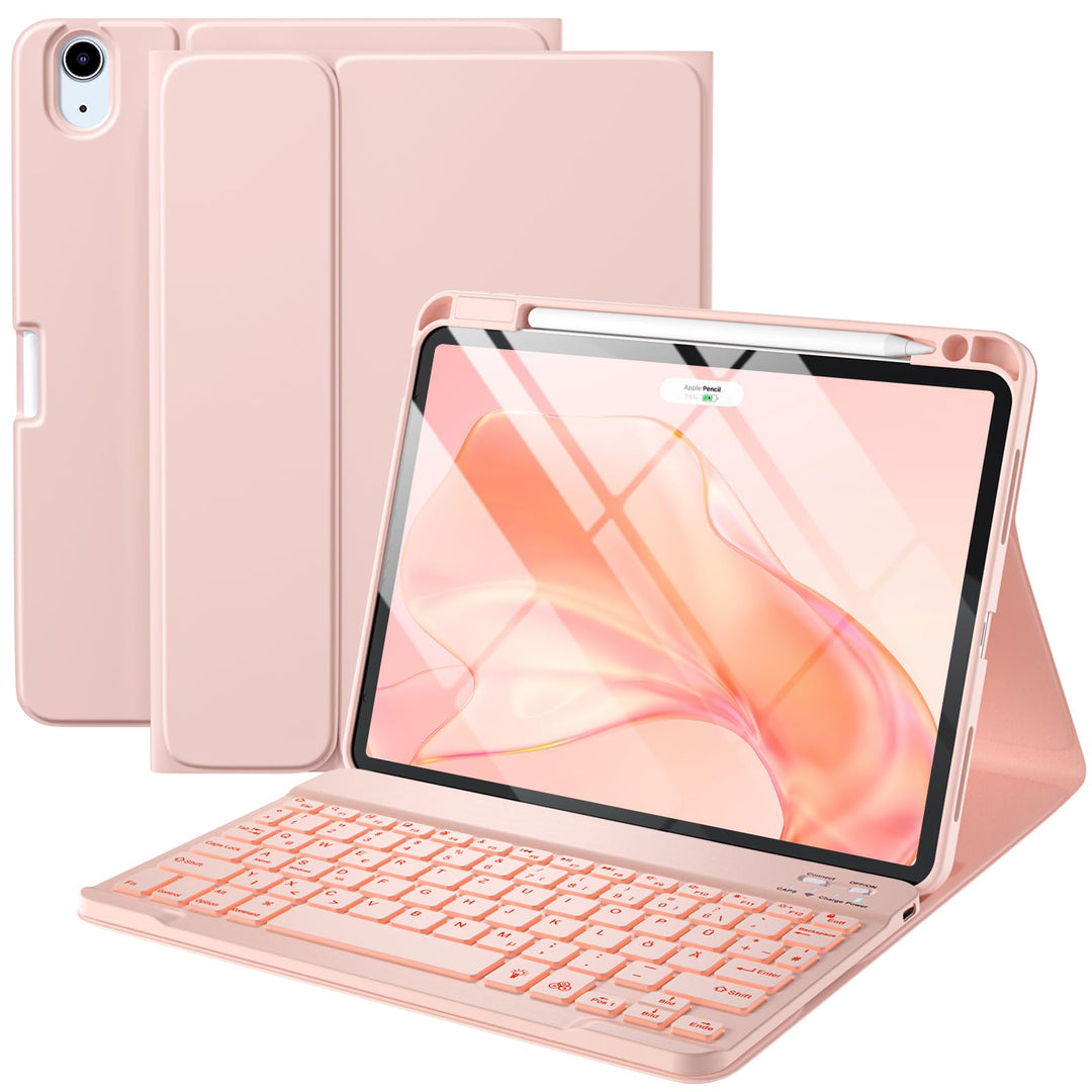 Vobafe Hülle mit Tastatur für iPad Air 11 Zoll M4 2026/M3 2025/M2 2024, iPad Air 5 4 2022 2020 10,9"