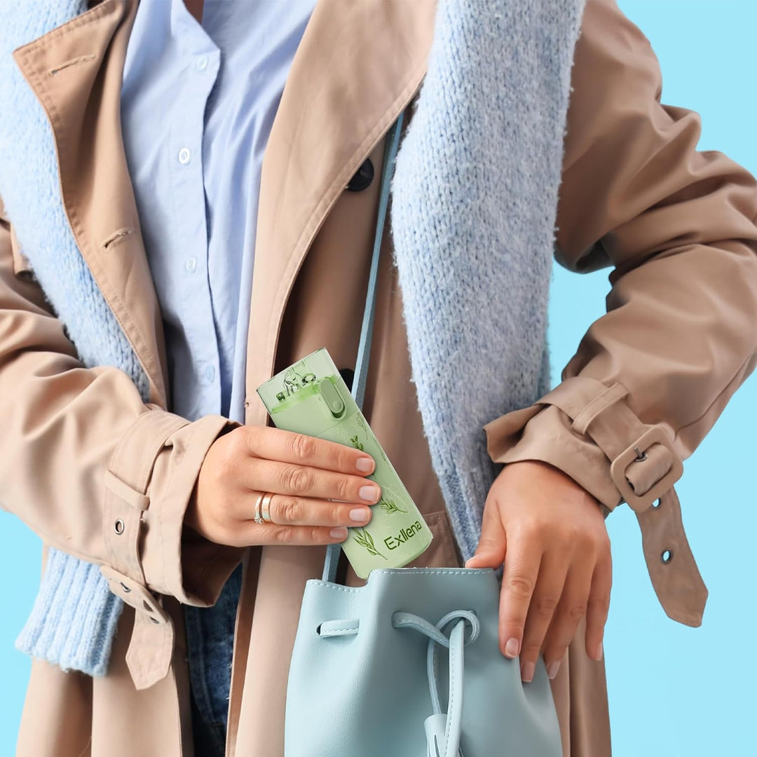 Exllena Trinkflasche Klein 150ml mit Strohhalm aus Edelstahl, Einhand-Bedienung, 100% Auslaufsicher,