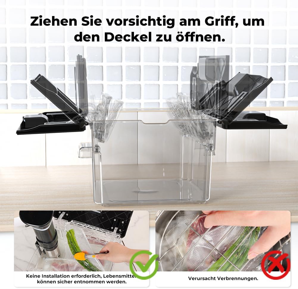 Sous Vide Behälter mit Deckel Sous Vide Container mit Rack 11L für Sous Vide Stick Garer Mehrere Mar