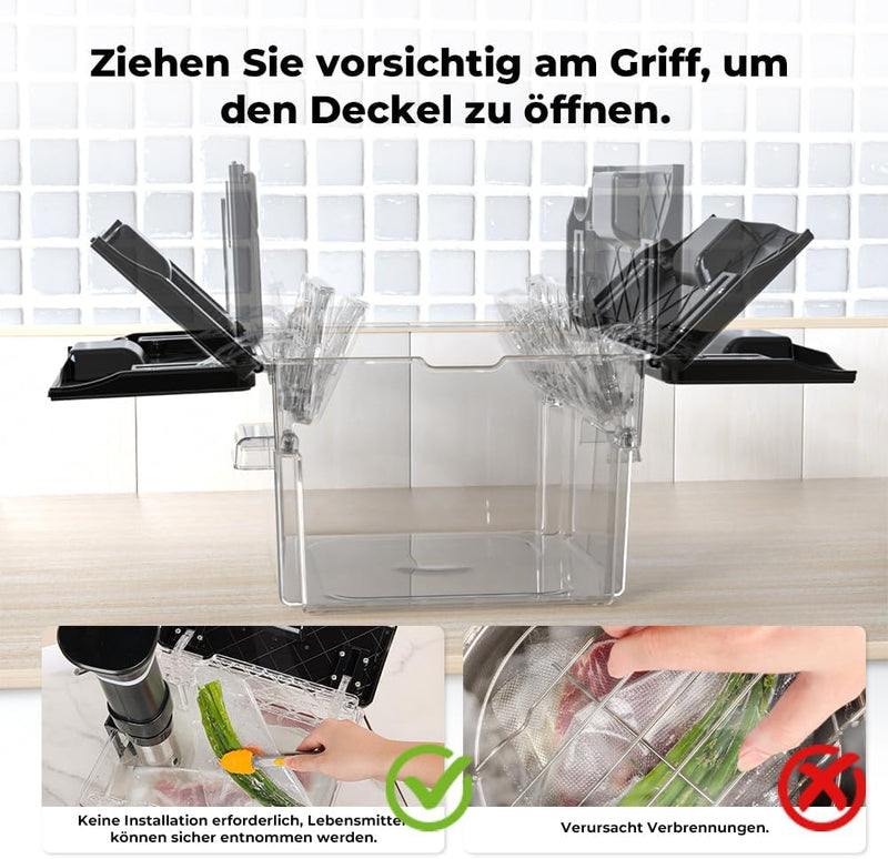 Sous Vide Behälter mit Deckel Sous Vide Container mit Rack 11L für Sous Vide Stick Garer Mehrere Mar