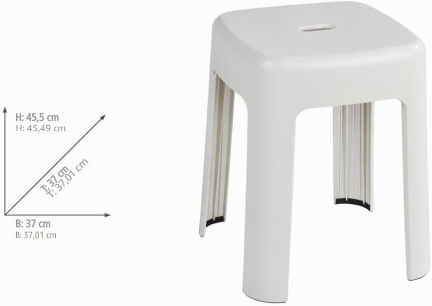 WENKO Hocker Mod. Alaska, Badhocker aus stabilem Kunststoff, belastbar bis 250 kg, Duschhocker, hoch