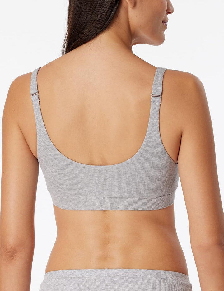 Schiesser Damen Organic Cotton-Pure Rib Bustier 36 Grau-mel._179880, 36 Grau-mel._179880