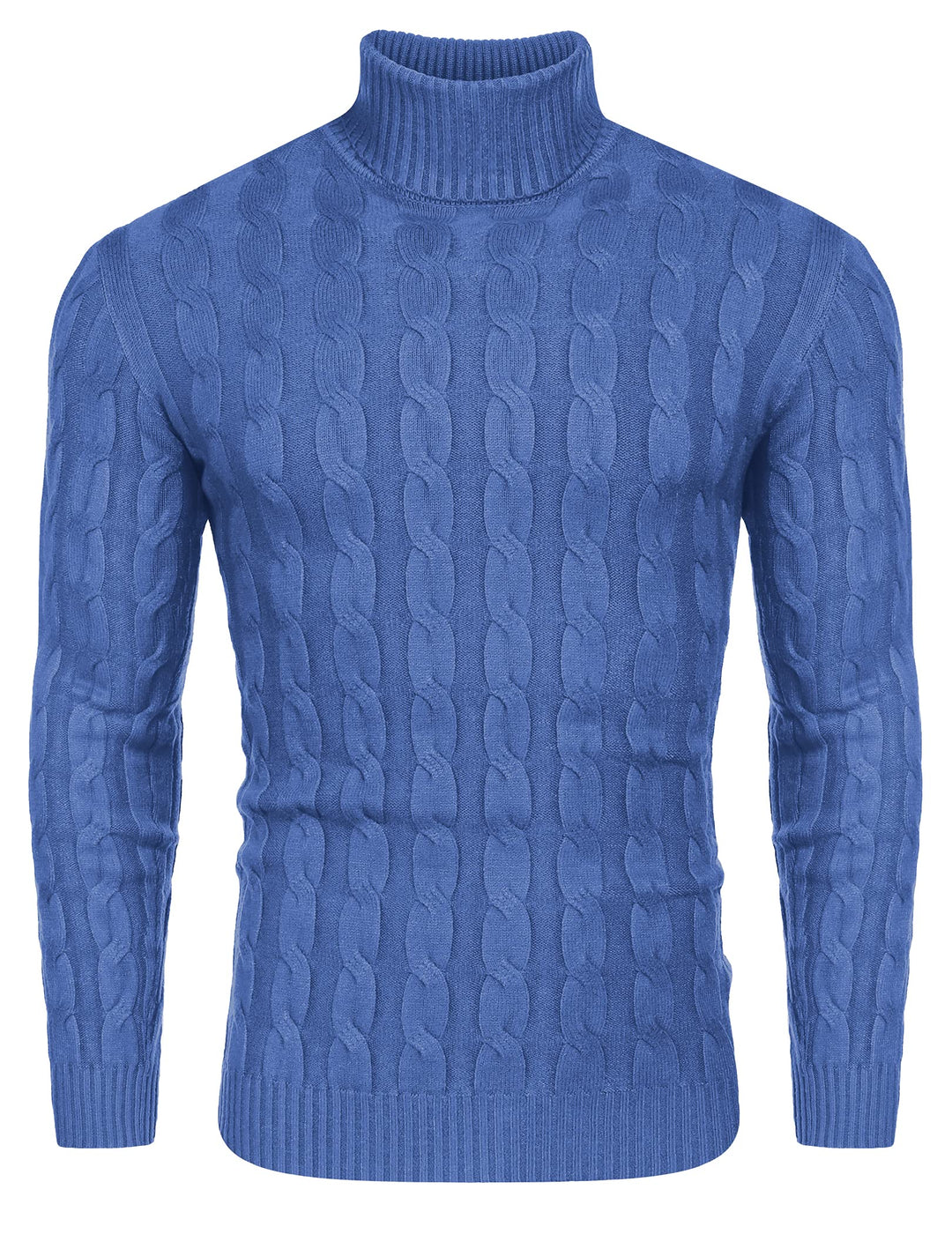 COOFANDY Herren Rollkragen Pullover Basic Strickpullover Zopfmuster Sweatershirt Männer Pullover Swe