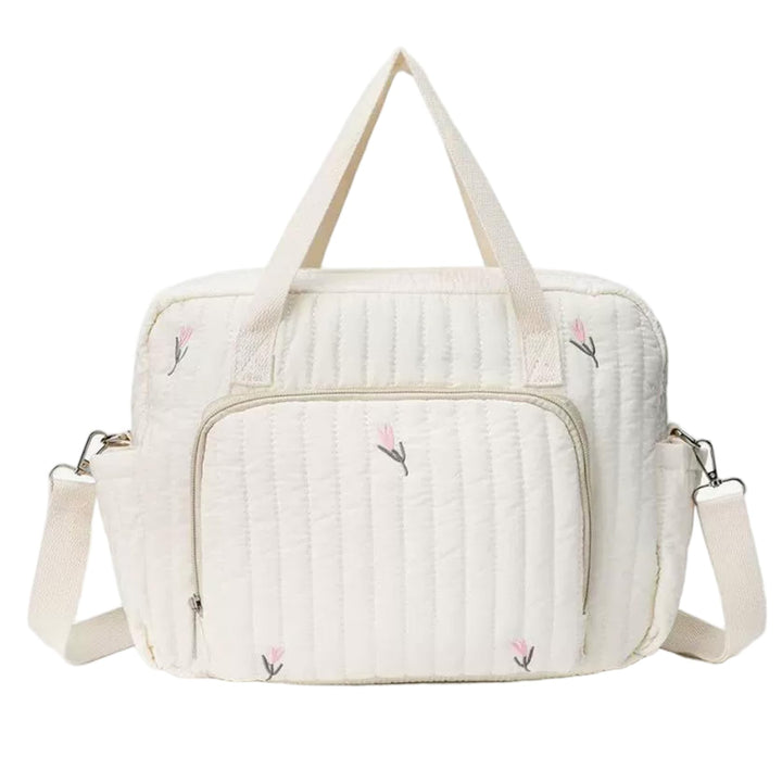 Wickeltasche, bestickt, gesteppt, tragbare Babytasche mit verstellbarem Riemen, stilvoll für Mama, b