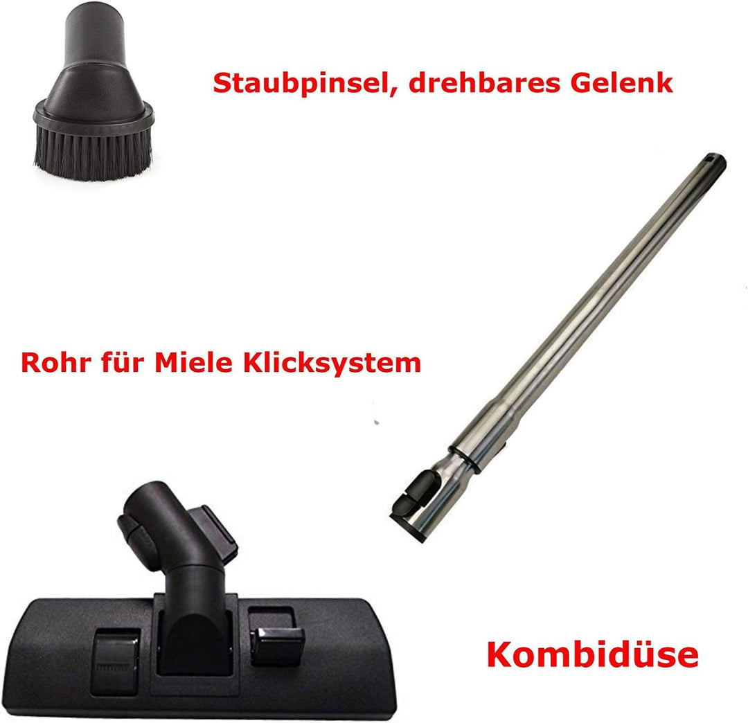 Staubsaugerrohr Staubsaugerdüse Kombidüse Set kompatibel mit Miele Staubsauger S8340 S8310 S8000 S8