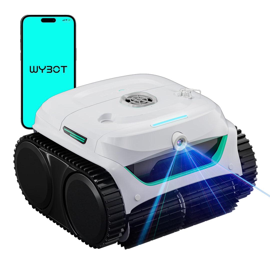 WYBOT C2 Vision Plus AI Kamera Kabelloser poolroboter, poolroboter akku Wand und Bode: Starke Saugkr