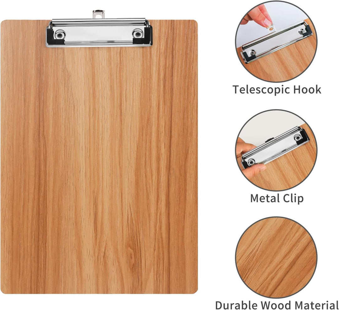 A5 Klemmbrett Holz,12 Stück Klemmbrett Schreibbrett mit Metalklemme,A5 Schreibplatte Klemmbretter Zw