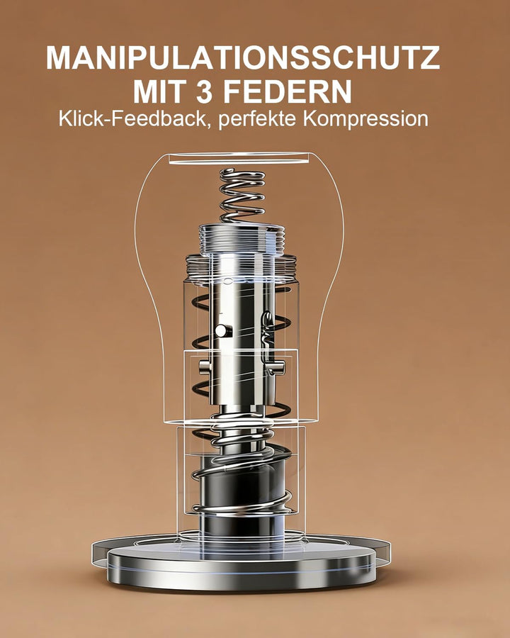 KOFIKOFI 53.3mm Kaffee Tamper mit Base Ripple Doppelfeder 30lbs Anpressdruck Espresso Tamper 304 Ede