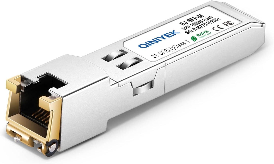 [4 Stück] 1.25G SFP to RJ45 Module, 10/100/1000BASE-T Transceiver für Cisco GLC-T/SFP-GE-T, Meraki M