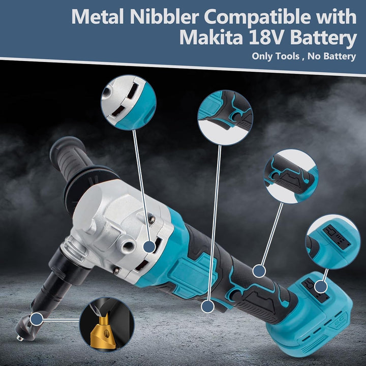 Knabber Blechknabber Kompatibel mit Makita 18V Akku, 450W Kabellose Blechnibbler 1900SPM Bürstenlose