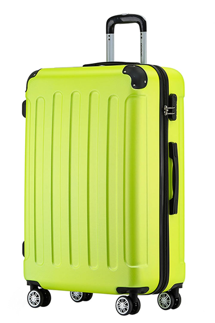 BEIBYE Zwillingsrollen Hardcase Reisekoffer Koffer Trolleys Hartschale in XL-L-M in 14 Farben (Grün,