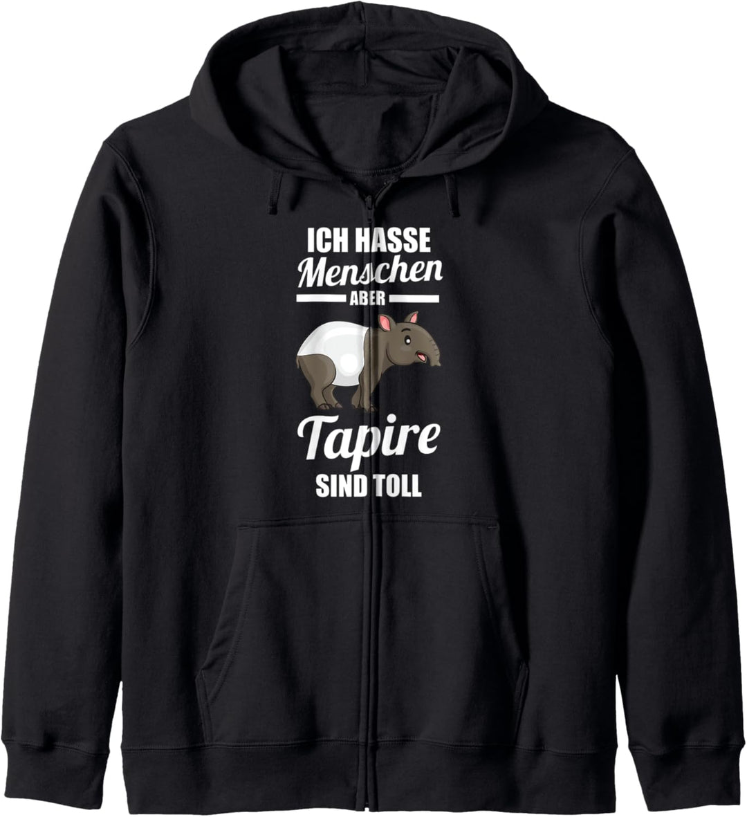 Ich hasse Menschen Tapir Kapuzenjacke