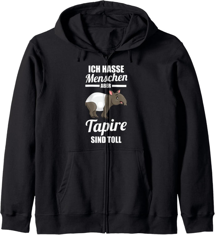 Ich hasse Menschen Tapir Kapuzenjacke