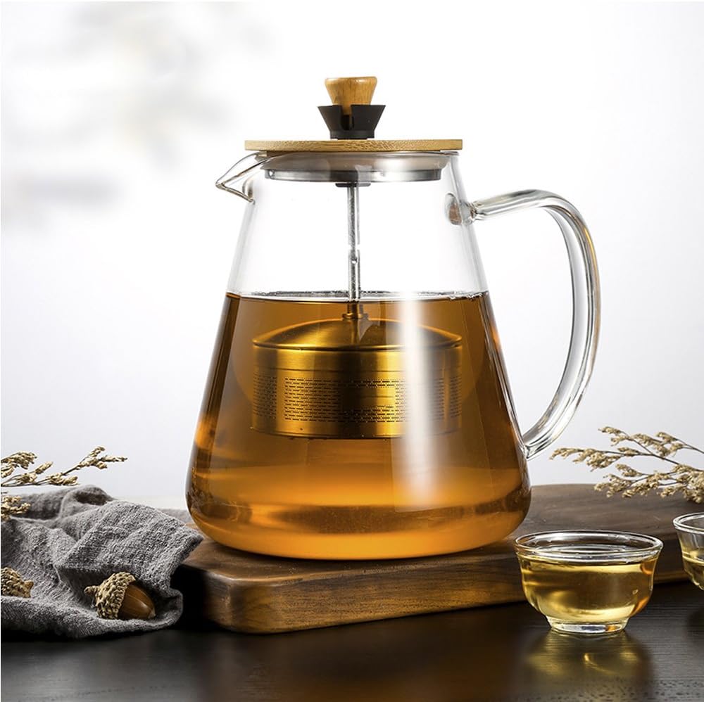TAMUME 1,5 Liter Glas Teekanne mit Abnehmbaren Hochheben Teekannensieb, Ideal für das Tee-Brauen 150