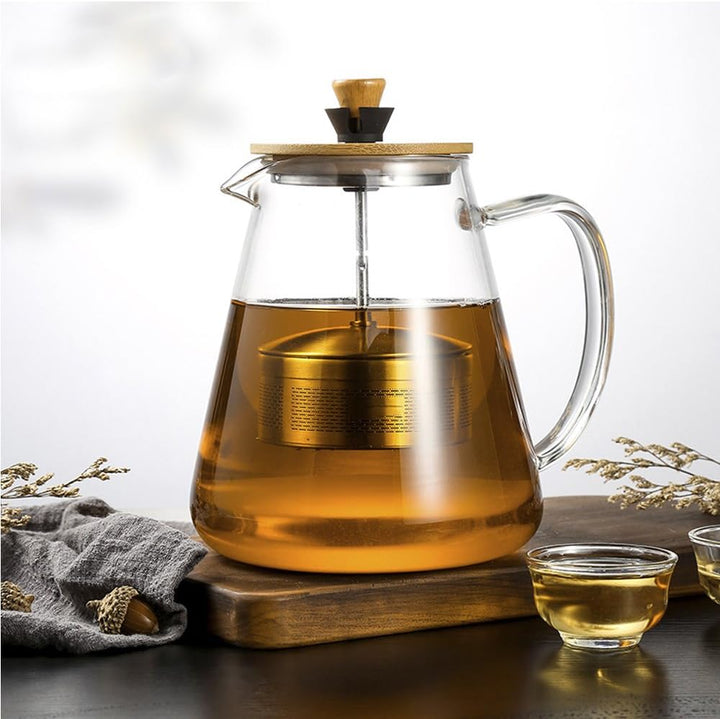 TAMUME 1,5 Liter Glas Teekanne mit Abnehmbaren Hochheben Teekannensieb, Ideal für das Tee-Brauen 150
