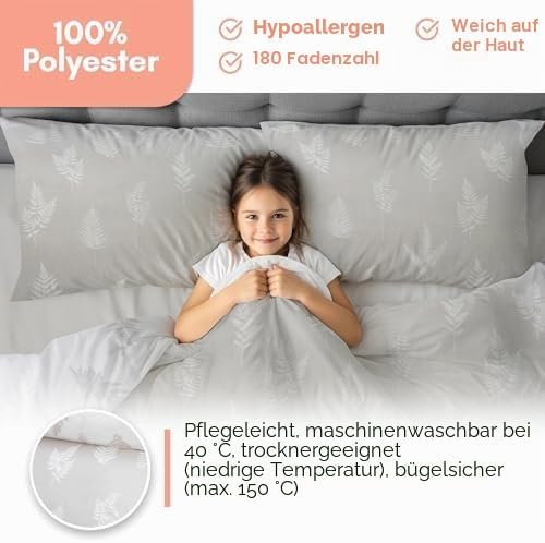 Sophie Bettwäsche-Set, Blumenmuster, Bestickt, Polyester-Baumwolle, cremefarben 35.9x25.5x2.9 cm Cre